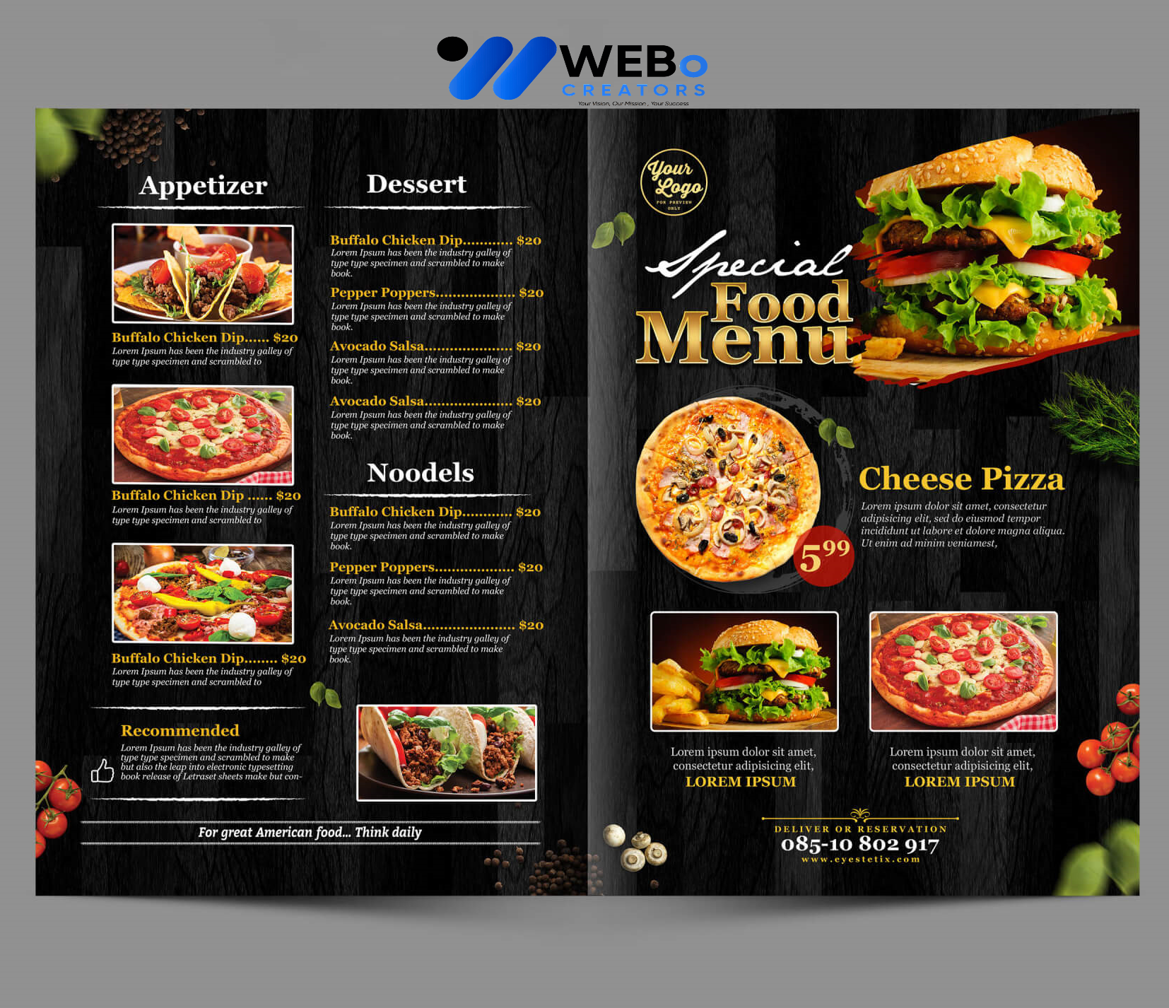 Modern restaurant menu design Kuala Lumpur 2026 café menu layout food branding design services